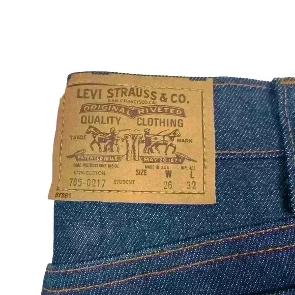 Vintage Levis Jeans NWOT Orange Tab Dark Wash Dura Plus Straight Leg Jeans 26x32 - Picture 3 of 8